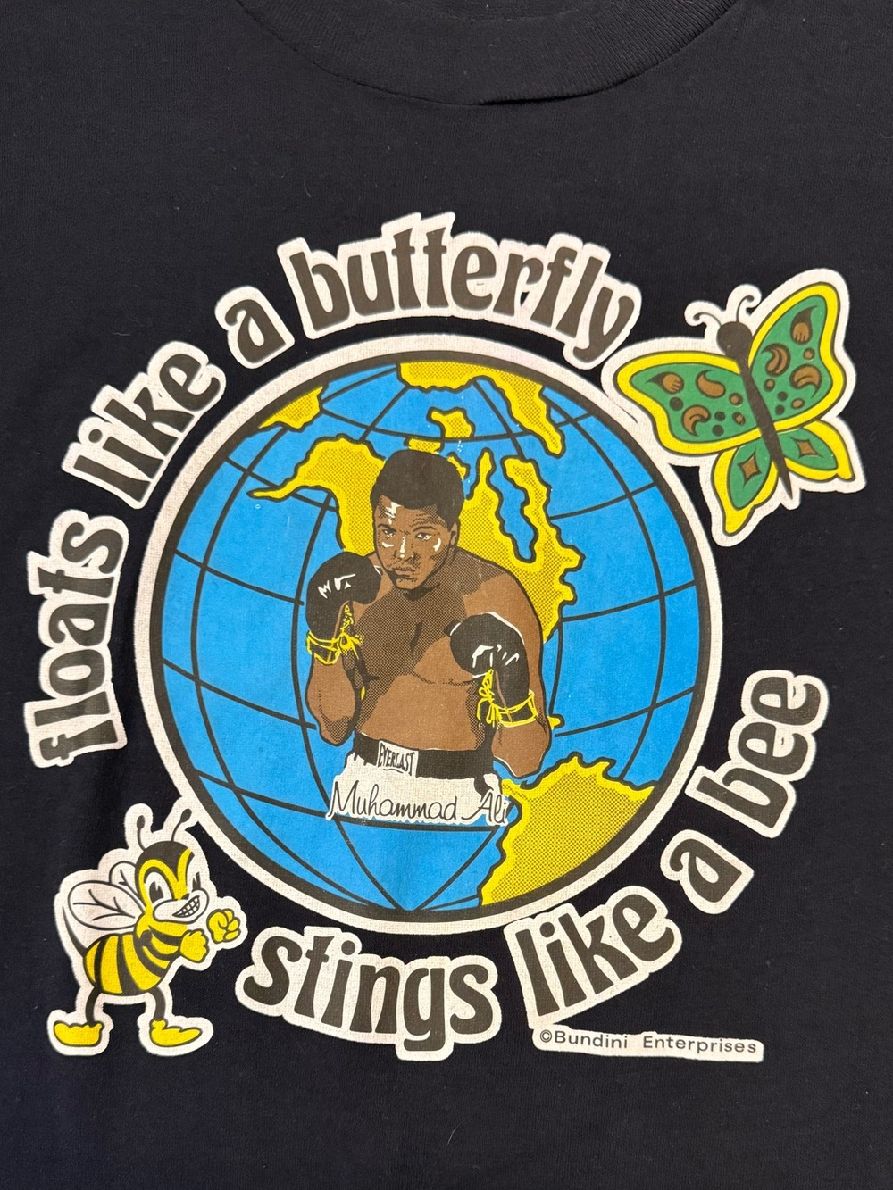 Vintage 80s Muhammad Ali T-Shirt Velva Sheen Bundini XL Single Stitch